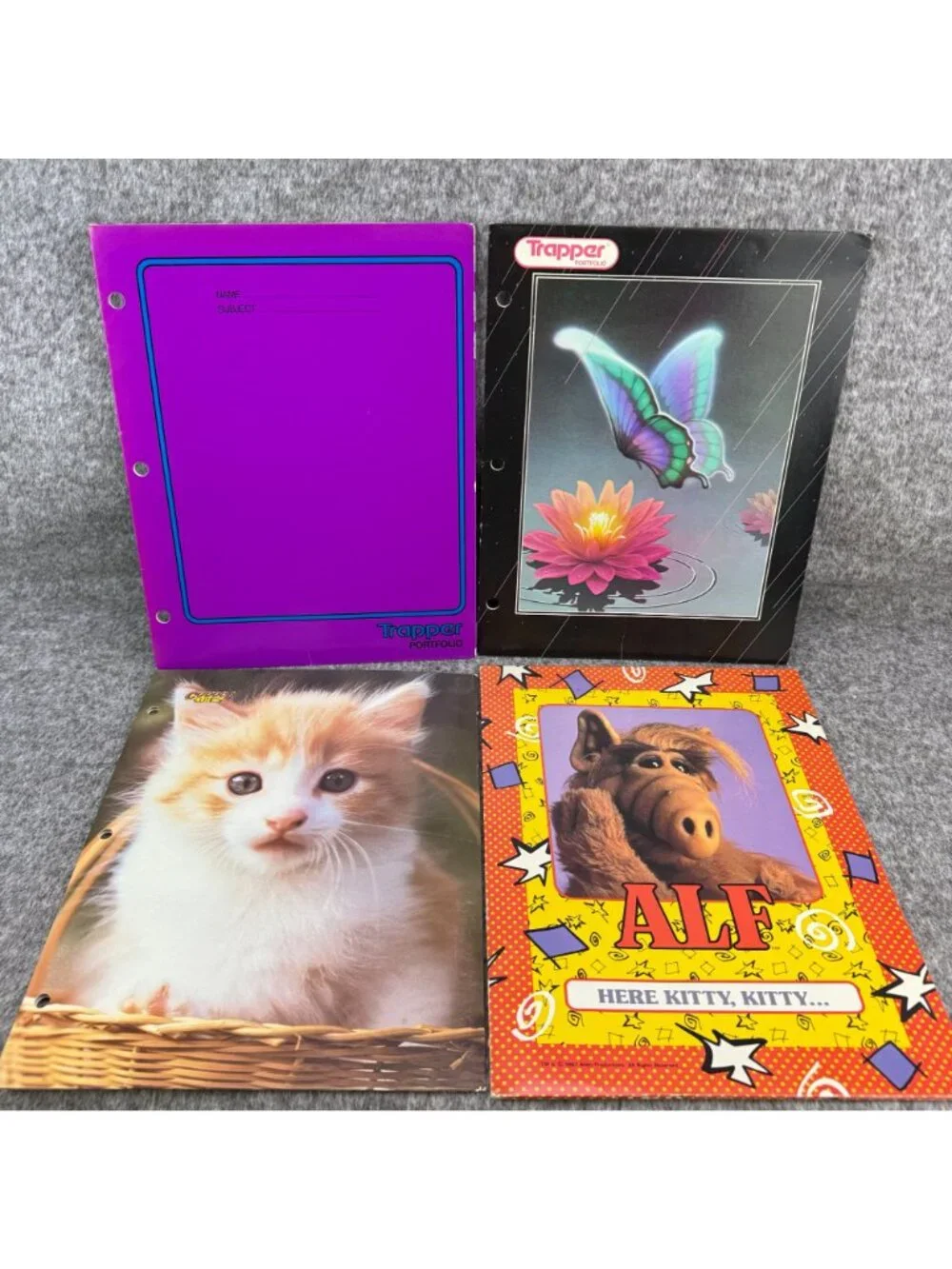 ✅Lot of 4 Vintage Folders - Trapper Keeper, Alf, Kitten